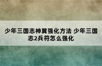 少年三国志神翼强化方法 少年三国志2兵符怎么强化